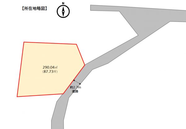 鶴岡市湯野浜、土地の間取り画像です