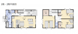 鶴岡市茅原町、新築一戸建ての間取り画像です