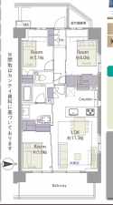 船橋市前原西、マンションの間取り画像です