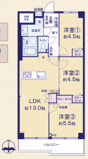足立区小台、マンションの間取り画像です