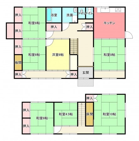 福山市駅家町大字中島、中古一戸建ての間取り画像です