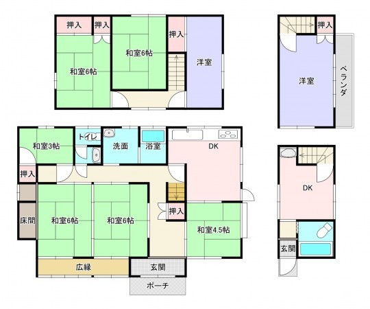 福山市芦田町大字福田、中古一戸建ての間取り画像です