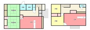 福山市、中古一戸建ての間取り画像です