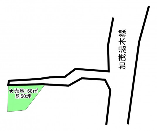 福山市加茂町字粟根、土地の間取り画像です