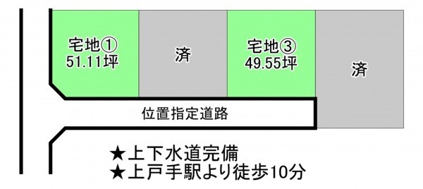 福山市新市町大字戸手、土地の間取り画像です