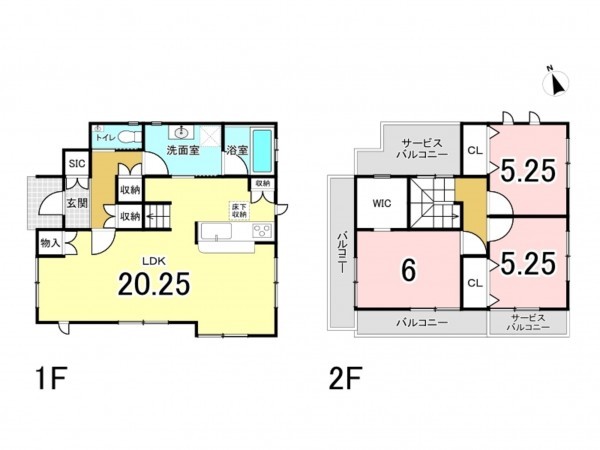 福山市、中古一戸建ての間取り画像です