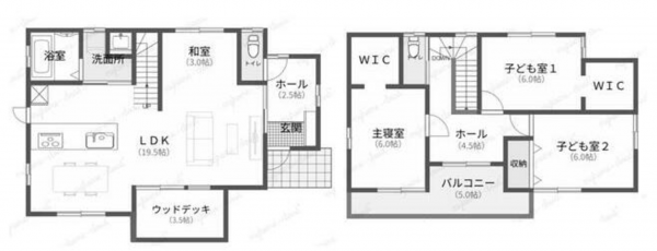 福山市御幸町大字中津原、中古一戸建ての間取り画像です