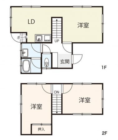 福山市、中古一戸建ての間取り画像です