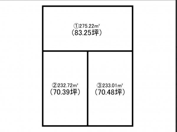 福山市神辺町字道上、土地の間取り画像です