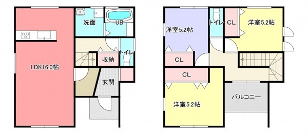 福山市、新築一戸建ての間取り画像です