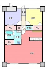 福山市神辺町新道上、マンションの間取り画像です