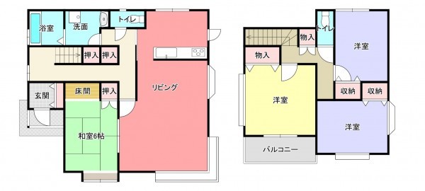 福山市神辺町字道上、中古一戸建ての間取り画像です