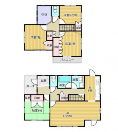 福山市加茂町字上加茂、中古一戸建ての間取り画像です