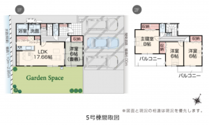 福山市、新築一戸建ての間取り画像です