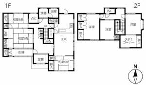 府中市、中古一戸建ての間取り画像です