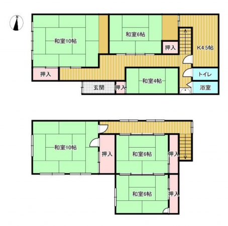 福山市新市町大字新市、中古一戸建ての間取り画像です