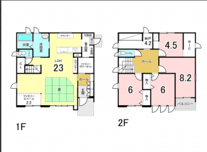 福山市駅家町大字近田、中古一戸建ての間取り画像です
