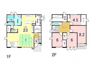 福山市駅家町大字近田、中古一戸建ての間取り画像です