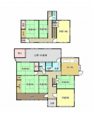 福山市新市町大字戸手、中古一戸建ての間取り画像です
