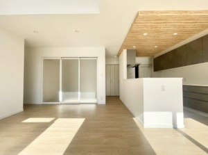 福山市駅家町大字万能倉、新築一戸建ての居間画像です