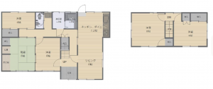 福山市神辺町字道上、中古一戸建ての間取り画像です