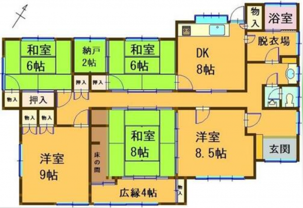 府中市出口町、中古一戸建ての間取り画像です