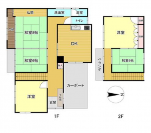 福山市駅家町大字弥生ケ丘、中古一戸建ての間取り画像です