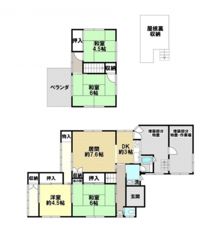 福山市、中古一戸建ての間取り画像です