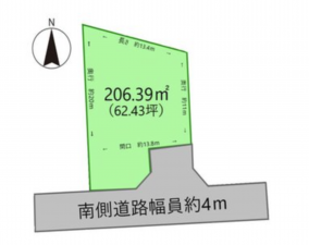 福山市神辺町西中条、土地の間取り画像です