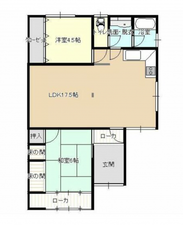 福山市駅家町大字倉光、中古一戸建ての間取り画像です