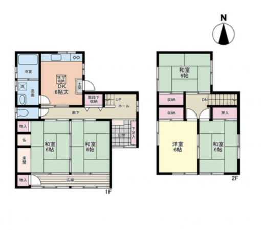 福山市、中古一戸建ての間取り画像です