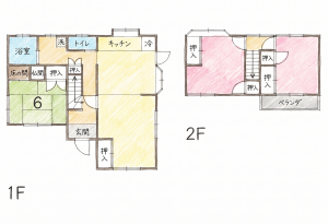 福山市駅家町大字法成寺、中古一戸建ての間取り画像です