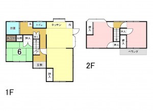 福山市駅家町大字法成寺、中古一戸建ての間取り画像です