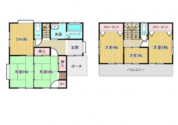 福山市駅家町大字坊寺、中古一戸建ての間取り画像です