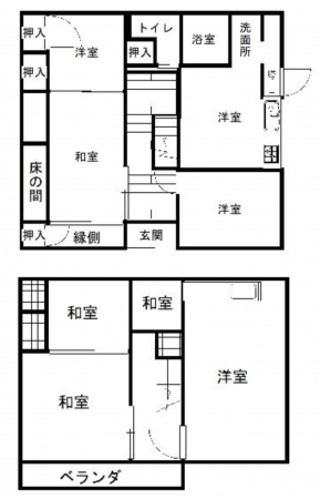 福山市新市町大字常、中古一戸建ての間取り画像です