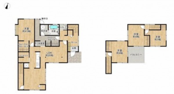 福山市御幸町大字下岩成、中古一戸建ての間取り画像です
