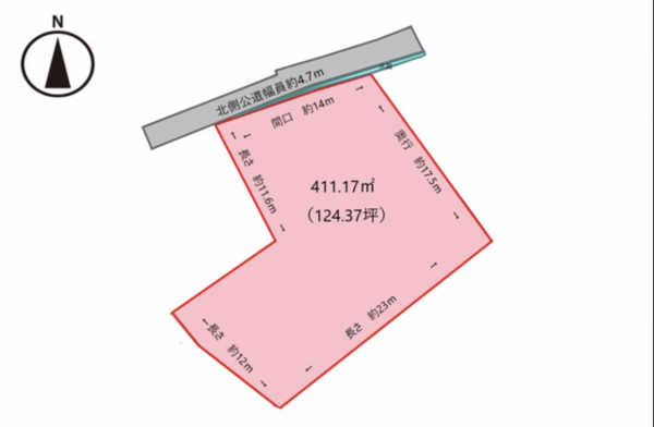 福山市新市町大字下安井、土地の間取り画像です