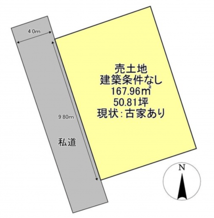 福山市、土地の間取り画像です