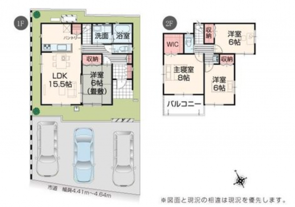 府中市元町、新築一戸建ての間取り画像です