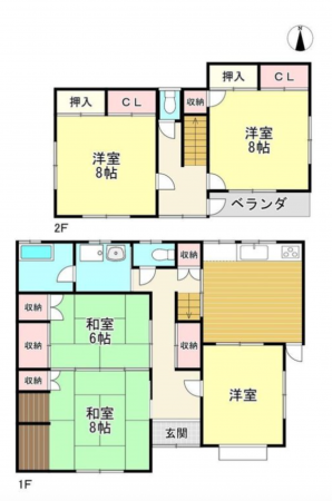 福山市駅家町大字万能倉、中古一戸建ての間取り画像です
