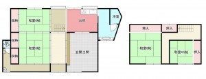 福山市御幸町大字下岩成、中古一戸建ての間取り画像です