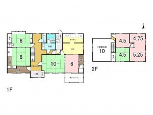 福山市新市町大字宮内、中古一戸建ての間取り画像です