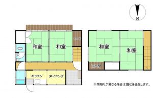 府中市土生町、中古一戸建ての間取り画像です