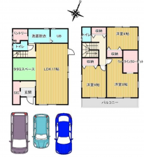 福山市山手町、中古一戸建ての間取り画像です