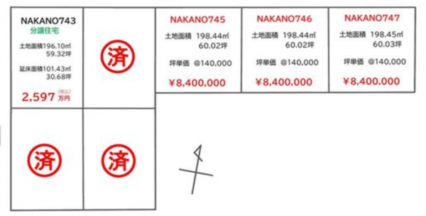 福山市加茂町字中野、土地の間取り画像です