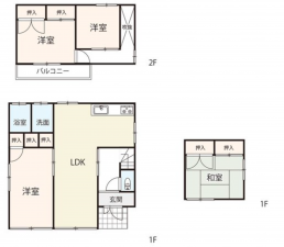 福山市、中古一戸建ての間取り画像です