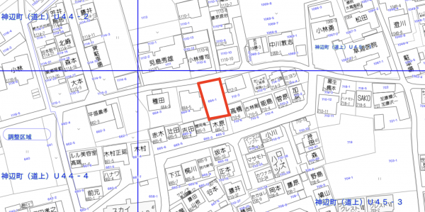 福山市神辺町字道上、土地の間取り画像です