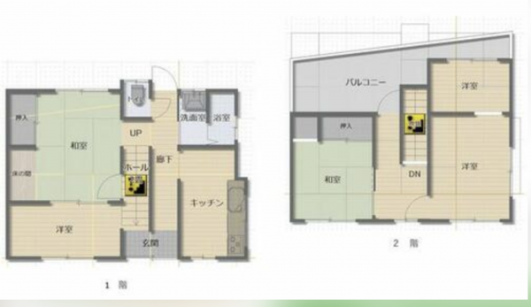 府中市元町、中古一戸建ての間取り画像です