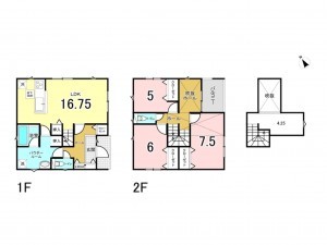府中市高木町、新築一戸建ての間取り画像です