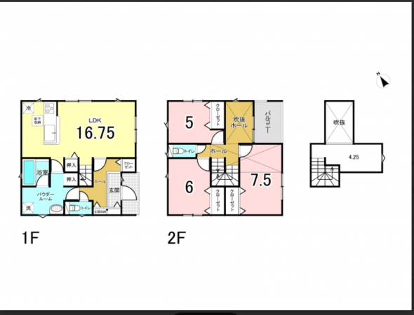 府中市高木町、新築一戸建ての間取り画像です